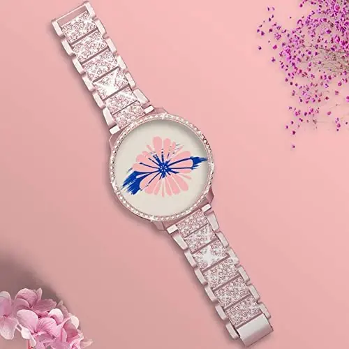 Mosonio Samsung Galaxy Watch 7/6 40mm/44mm bilan mos keladi, 20mm Bling Metal tasmalar ayollar uchun Bling himoya qopqog'i bilan, kundalik kiyim uchun yorqin soat almashtirish tasmasi - 6