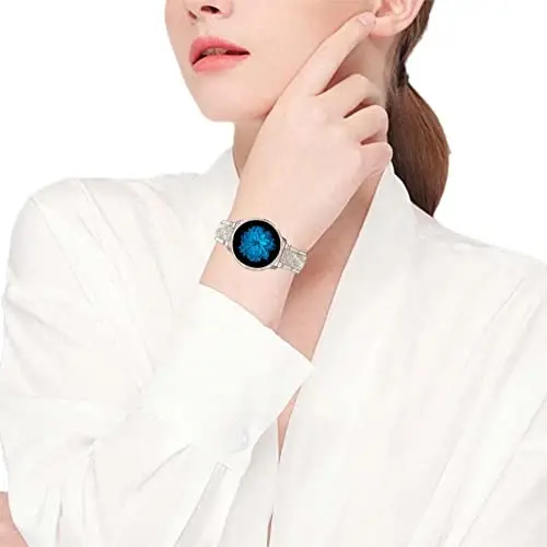 Mosonio Samsung Galaxy Watch 7/6 40mm/44mm ile Uyumlu Kordonlar, 20mm Parlak Metal Kordonlar, Kadınlar için Parlak Koruyucu Kılıf, Günlük Kullanım için Işıltılı Saat Kayışı - 5