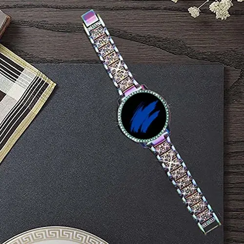 Mosonio Samsung Galaxy Watch 7/6 Bands 40mm/44mm bilan mos keladi, 20mm Bling Metal Bands ayollar uchun Bling himoya qopqog'i bilan, kundalik kiyim uchun yorqin soat almashtirish tasmasi - 3