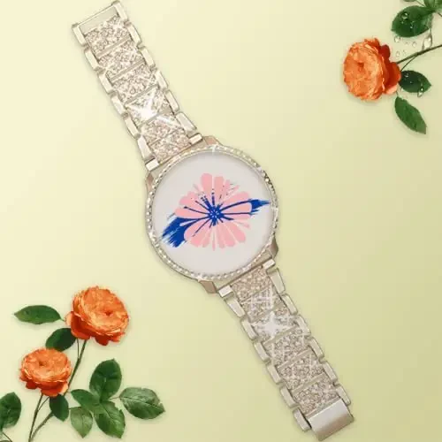 Mosonio Compatible with Samsung Galaxy Watch 8/7/6 Bands 40mm/44mm, 20mm Bling Metal Bands with Bling Protective Cover Case for Women, Shiny Watch Replacement Strap for Daily Wear - 3