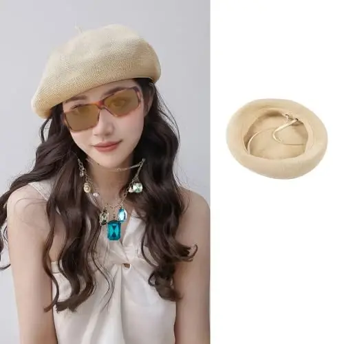 Women Beret Hat French Parisian Style Beanie Hats Vintage Painters Cap Artist Hat - 3