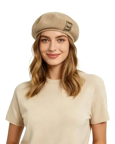 MOSSTYUS Women Lace Lightweight Beret Floral Hollow Out Hat Breathable French Beret Beanie Hat Cap for Spring Summer 