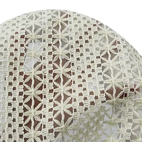 MOSSTYUS Women Lace Lightweight Beret Floral Hollow Out Hat Breathable French Beret Beanie Hat Cap for Spring Summer - 7