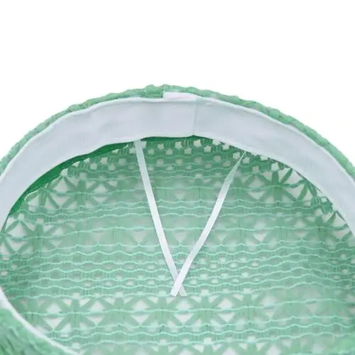 MOSSTYUS Women Lace Lightweight Beret Floral Hollow Out Hat Breathable French Beret Beanie Hat Cap for Spring Summer - 7