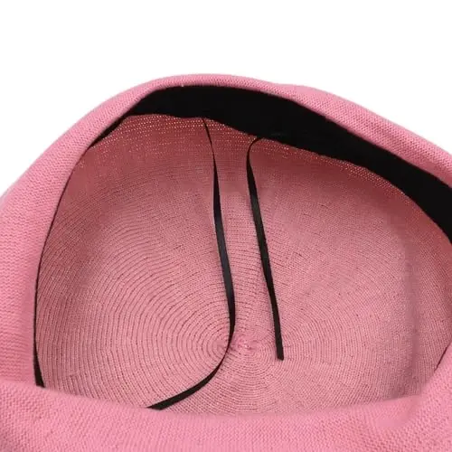 MOSSTYUS Women Lace Lightweight Beret Floral Hollow Out Hat Breathable French Beret Beanie Hat Cap for Spring Summer - 6