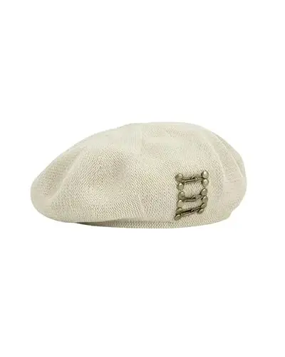 MOSSTYUS Women Lace Lightweight Beret Floral Hollow Out Hat Breathable French Beret Beanie Hat Cap for Spring Summer 
