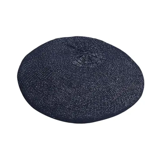 MOSSTYUS Women Lace Lightweight Beret Floral Hollow Out Hat Breathable French Beret Beanie Hat Cap for Spring Summer - 6