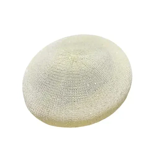 MOSSTYUS Women Lace Lightweight Beret Floral Hollow Out Hat Breathable French Beret Beanie Hat Cap for Spring Summer - 4