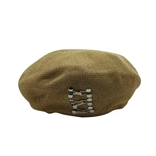 MOSSTYUS Women Lace Lightweight Beret Floral Hollow Out Hat Breathable French Beret Beanie Hat Cap for Spring Summer 