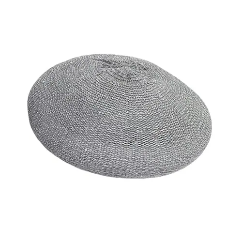 MOSSTYUS Women Lace Lightweight Beret Floral Hollow Out Hat Breathable French Beret Beanie Hat Cap for Spring Summer - 6