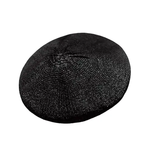 MOSSTYUS Women Lace Lightweight Beret Floral Hollow Out Hat Breathable French Beret Beanie Hat Cap for Spring Summer - 1
