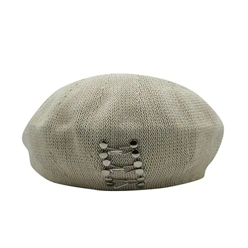 MOSSTYUS Women Lace Lightweight Beret Floral Hollow Out Hat Breathable French Beret Beanie Hat Cap for Spring Summer 