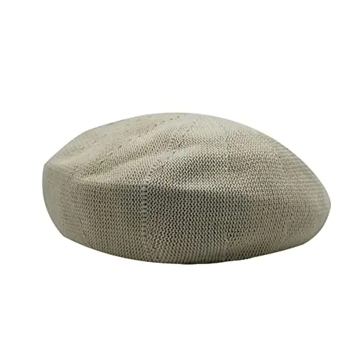 MOSSTYUS Women Lace Lightweight Beret Floral Hollow Out Hat Breathable French Beret Beanie Hat Cap for Spring Summer - 2