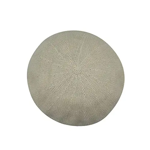 MOSSTYUS Women Lace Lightweight Beret Floral Hollow Out Hat Breathable French Beret Beanie Hat Cap for Spring Summer - 5