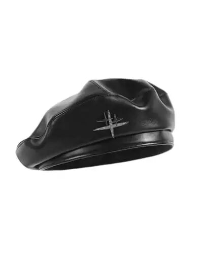 MOSSTYUS Women Retro PU Leather Casual French Beret Hat for Spring Autumn | soft touch PU material,drawstring adjustable inner band, four panel stitched design, all match style,four seasons wearable - MOSSTYUS