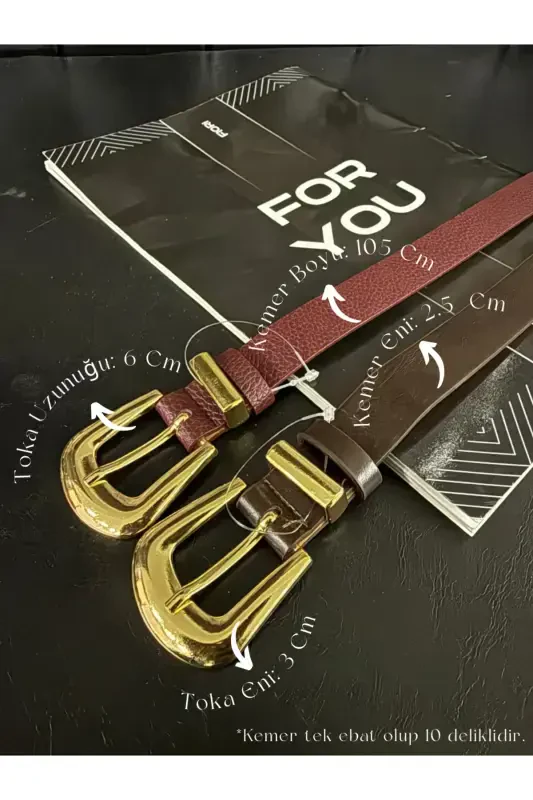 Мост Пряжка Наконечник Комплект Женский Ремень для Брюк, Ремень для Куртки, Ремень для Платья, Ремень для Рубашки-Бордовый - FIORI