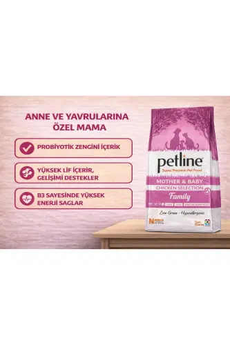 Mother & Baby Tavuklu Anne Ve Yavru Kedi Maması 1,5 Kg - PETLINE (1)