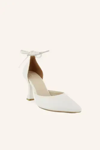 Mother-of-pearl Satin Elisya Heeled Bridal Shoes - MARCATELLI (1)