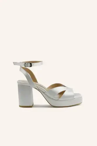 Mother-of-Pearl Satin Lily Heeled Bridal Shoes - MARCATELLI (1)