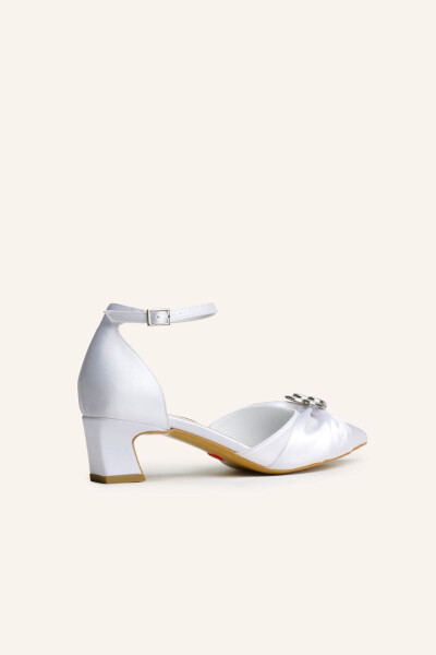 Mother-of-Pearl Satin Olivia Mini Heel Bridal Shoes - 14