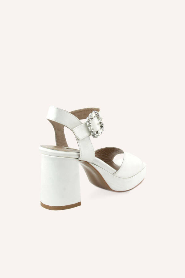 Mother-of-Pearl Satin So Vera Mini Heel Wedding Shoe - 14