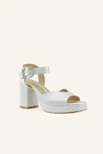 Mother-of-Pearl Satin So Vera Mini Heel Wedding Shoe - MARCATELLI (1)