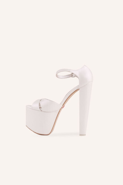 Mother-of-Pearl Sky Platform Heeled Bridal Shoes - 15