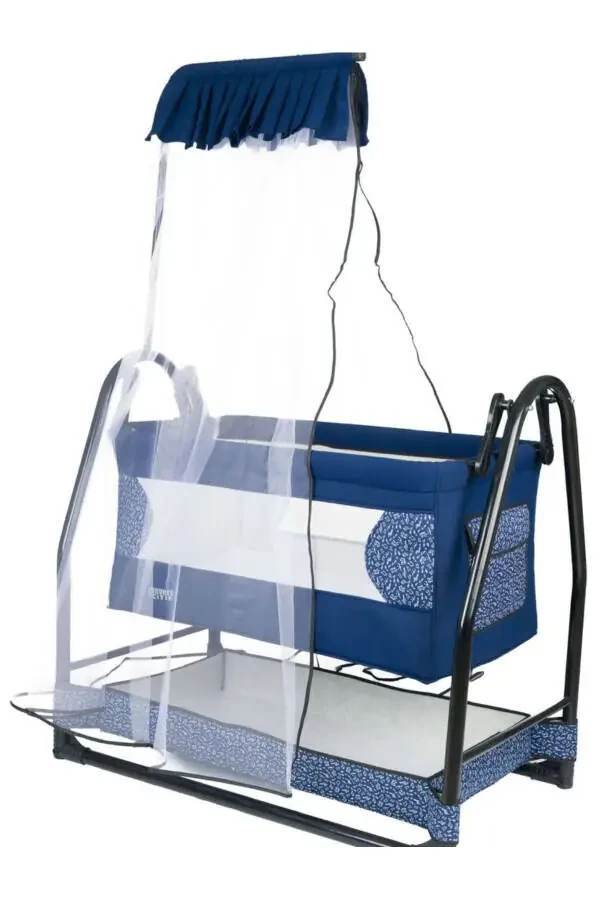 Mother Side Rocking Fixed Netted Wide Basket Mosquito Net Hammock Cradle + Mattress Gift - 1