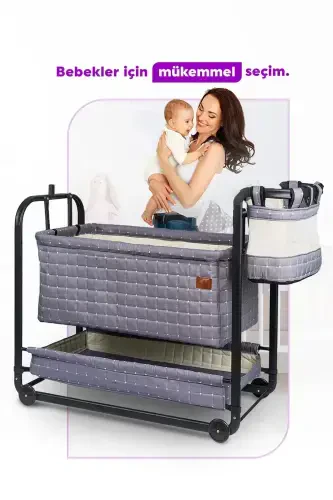 Mother Side Swinging Baby Cradle Portable Hammock Basket Crib Sapphire - 7