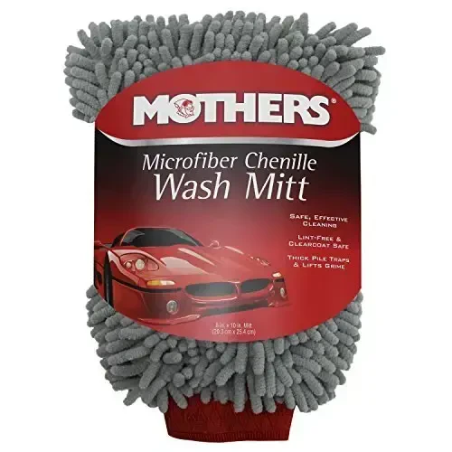 MOTHERS 968801 Premium Chenille Car Wash Mitt - Scratch & Lint Free - 5