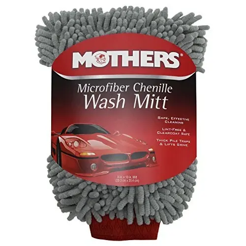MOTHERS 968801 Premium Chenille Car Wash Mitt - Scratch & Lint Free - 5