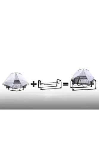 Mother's Bedside Luxury Cradle Linen Fabric Tulle Portable 3 Pieces Portable Hammock-Claret Red - 4