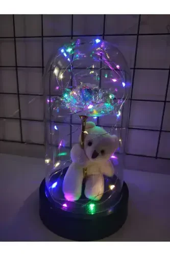 Mother's Day Gift Box with LED Eternal Rose and Teddy Bear, Birthday Gift for Loved Ones - ETXSHOP (1)