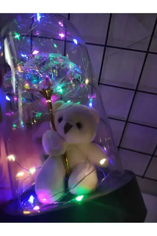 Mother's Day Gift Box with LED Eternal Rose and Teddy Bear, Birthday Gift for Loved Ones - 5