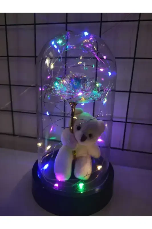 Mother's Day Gift Box with LED Eternal Rose and Teddy Bear, Birthday Gift for Loved Ones - 7