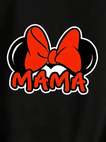 Mother's Day Printed T-shirt - Black - 2