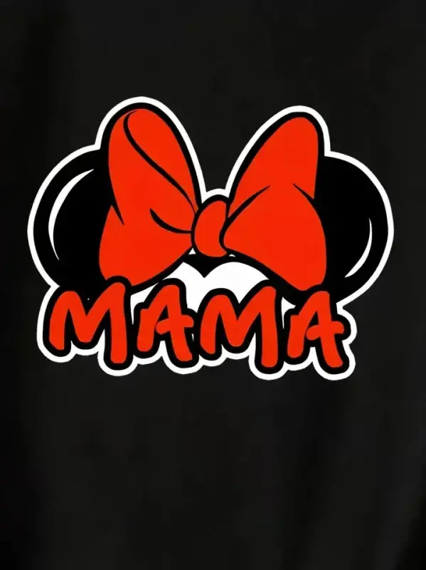 Mother's Day Printed T-shirt - Black - 2