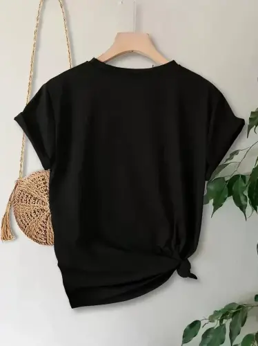 Mother's Day Printed T-shirt - Black - 3