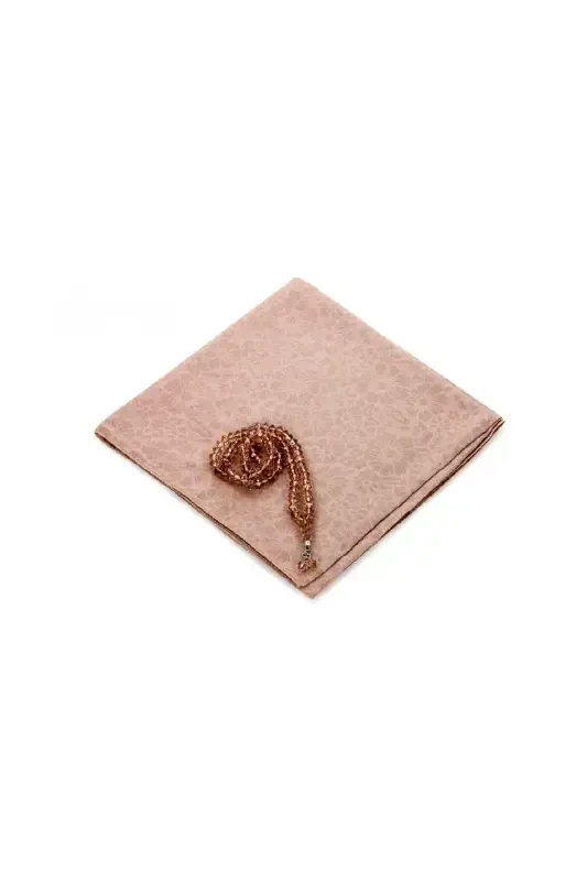 Mother's Day Special Boxed Set Prayer Rug Cover Rosary Brown-Brown - 2