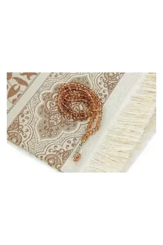 Mother's Day Special Boxed Set Prayer Rug Cover Rosary Brown-Brown - 3