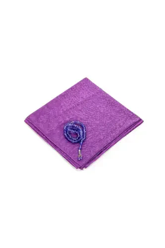 Mother's Day Special Set 12 - Prayer Rug - Cover - Rosary - Boxed-Purple - İHVAN (1)