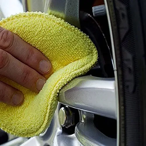 Mothers Microfiber Polishing Pad and Cleaning Pads for Car Detailing, 5 Inch Diameter, Yellow, 6 Pack - 6