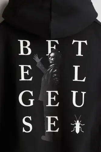 Мотив Детальный и С Капюшоном Верх-Черный/С Принтом - 3