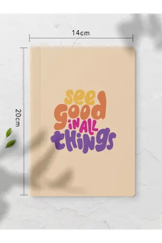 Motivating Unlined Notebook Set - 4 Pieces - 14cm*20cm - 64 Pages-Colorful VIII - 6