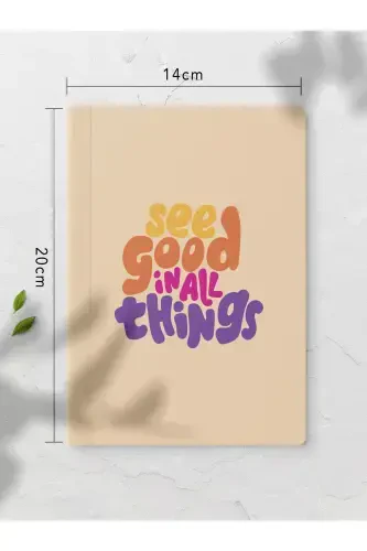 Motive Edici Çizgisiz Defter Seti - 4 Adet - 14cm*20cm - 64 Sayfa-Renkli VIII - 6