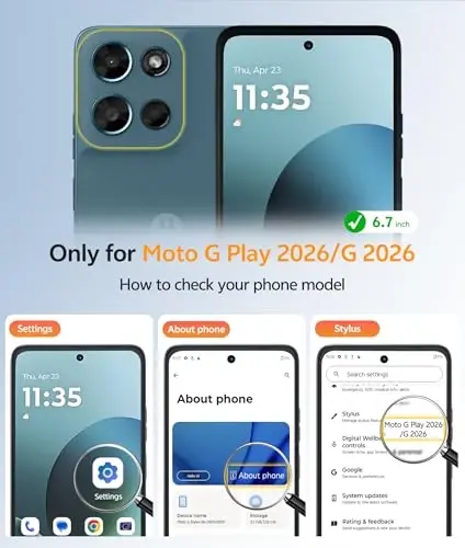 FNTCASE for Moto G Play 2026 / G 2026 / G 2025 Phone Case, Screen Protector | Anti Yellowing Magnetic Back, 14FT Military Grade Drop Protection, Shockproof Protective Phone Cover, Transparent - 2