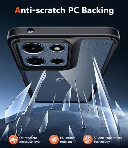 Moto G 2026/2025 uchun FNTCASE g'ilofi: Moto G Play 2026 uchun sariq rangga kirmaydigan mobil telefon qopqog'i, tushishga chidamli, mustahkam, himoyalovchi, shaffof, ingichka g'ilof, 6.7 dyuym (Shaffof) - 4