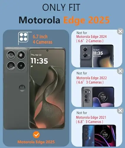 FNTCASE for Motorola Edge 2025 Case: Dual Layer Protective Lightweight Duty Cell Phone Cover Shockproof Rugged with Non Slip Textured Back - Military Protection Bumper Tough - 6.7inch (Burgundy) - 1