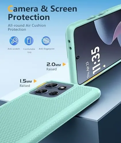 FNTCASE for Moto G 2026/2025 Case: Moto G Play 2026/Moto G Power 2025 Case Dual Layer Military Grade Protective Cell Phone Cover with Screen Protector Heavy Duty Shockproof Rugged Non Slip, Mint Green - 1