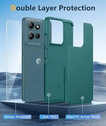 FNTCASE for Motorola Moto G-5G-2025 Case: Moto G Power 2025 Case Dual Layer Protective Heavy Duty Cell Phone Cover Shockproof Rugged with Non Slip Textured - Military Protection Bumper for Moto G 2025 - 3